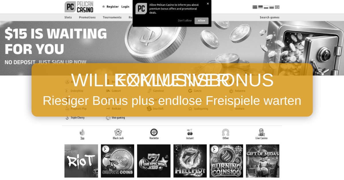 Pelican Casino - Das Online Casino für Deutschland